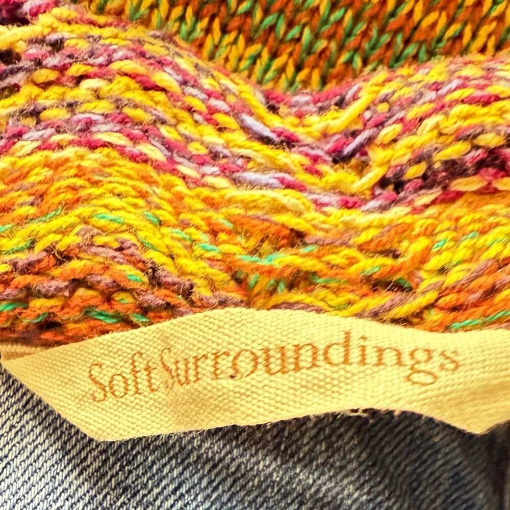 Soft Surroundings Purple, Brown & Yellow Crochet Cardigan - Picture 5 of 7